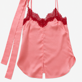 Sandro Pink Silk Lace Camisole