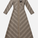 The IQ Collection Striped Embroidered Maxi Dress