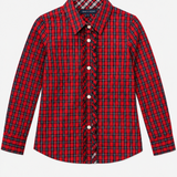Tommy Hilfiger Red Tartan Ruffle Shirt