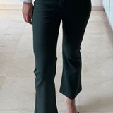 Pantalón flare de traje verde ZARA S