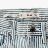 Pantalón recto de rayas azul MANGO 34