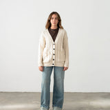 Beige cable knit cardigan