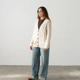 Beige cable knit cardigan