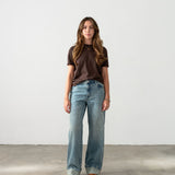 Jean wide leg dirty clear blue