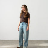 Jean wide leg dirty clear blue