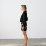 Black skirt with flowers