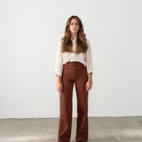 Beige blouse with puff sleeves