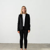 Black blazer with suede lapels