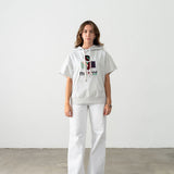 Gray sweatshirt with colorful logo