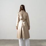 Beige gabardine 100% cotton water repellent