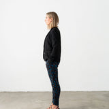 Blue leopard print trousers