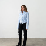 Blue shirt with studs