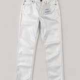 FIVE Jeans Silver Metallic Straight-Leg Jeans