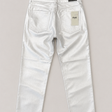 FIVE Jeans Silver Metallic Straight-Leg Jeans