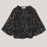 ba&sh Black Floral Pleated Blouse