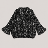 ba&sh Black Floral Pleated Blouse