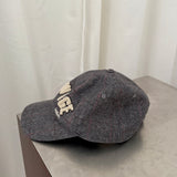 ba&sh "New Age" Embroidered Wool Cap in Grey