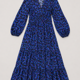 ba&sh Blue Leopard Print Midi Dress