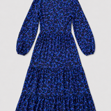 ba&sh Blue Leopard Print Midi Dress