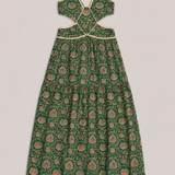 ba&sh Vestido Maxi Verde con Estampado Floral