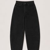 Bimba y Lola Black Barrel Leg Cropped Jeans