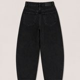 Bimba y Lola Black Barrel Leg Cropped Jeans