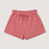 Shorts BOHODOT de Cuadros Vichy Rojos con Cintura Paperbag