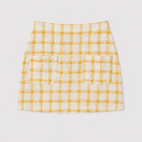 Claudie Pierlot Yellow Check Linen Mini Skirt