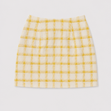 Claudie Pierlot Yellow Check Linen Mini Skirt