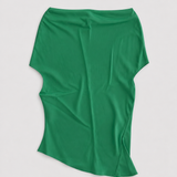 Cortana Green Silk Draped Blouse