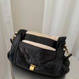 Nina Ricci Bolso de Hombro de Piel Negra con Asa Superior