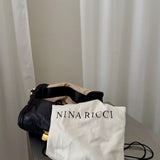 Nina Ricci Bolso de Hombro de Piel Negra con Asa Superior