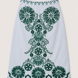 Falda Midi Bordada Farm Rio Azul Claro