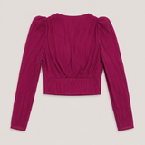 IRO Plum Pleated Cropped Blouse