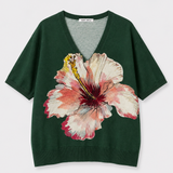 Lebor Gabala Floral Print Knit Sweater
