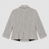 Marella Chaqueta de Tweed Blanca y Negra