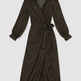 Massimo Dutti Vestido Midi Estampado y Drapeado