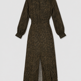 Massimo Dutti Vestido Midi Estampado y Drapeado