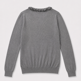 Massimo Dutti Grey Ruffle Knit Sweater