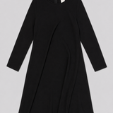 Max Mara Vestido Negro de Manga Larga