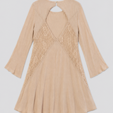 Meisïe Blush Lace Panel Mini Dress