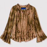 Mes Demoiselles Tie-Dye Cotton and Silk Blouse