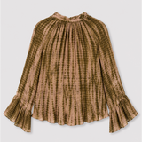 Mes Demoiselles Tie-Dye Cotton and Silk Blouse