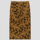 ba&sh Snake Print Ruched Midi Skirt