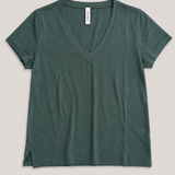 Sita Murt Green V-Neck Linen Blend T-Shirt