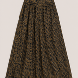 Zadig & Voltaire Brown Monogram Pleated Midi Skirt