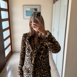 Abrigo efecto pelo leopardo ZARA S