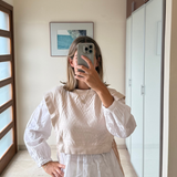 Blusa rosa y blanca ZARA S