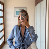 Body camisa azul ZARA S