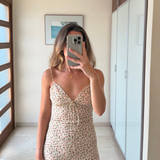 Vestido tirantes flores rosas ZARA XS